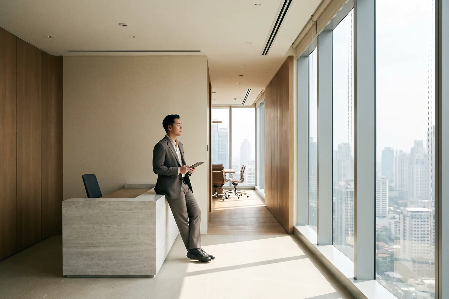 A welcoming office threshold in Manila, the start of a conversation