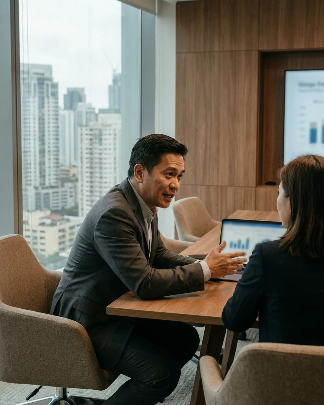 An executive at work in a Manila business setting